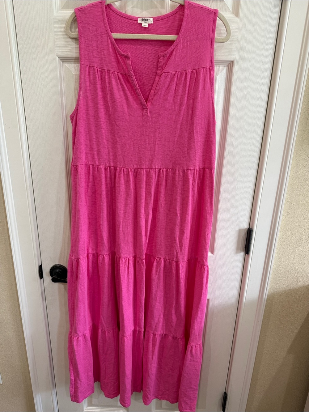 dylan Birdie Raspberry Maxi  Tiered Dress
